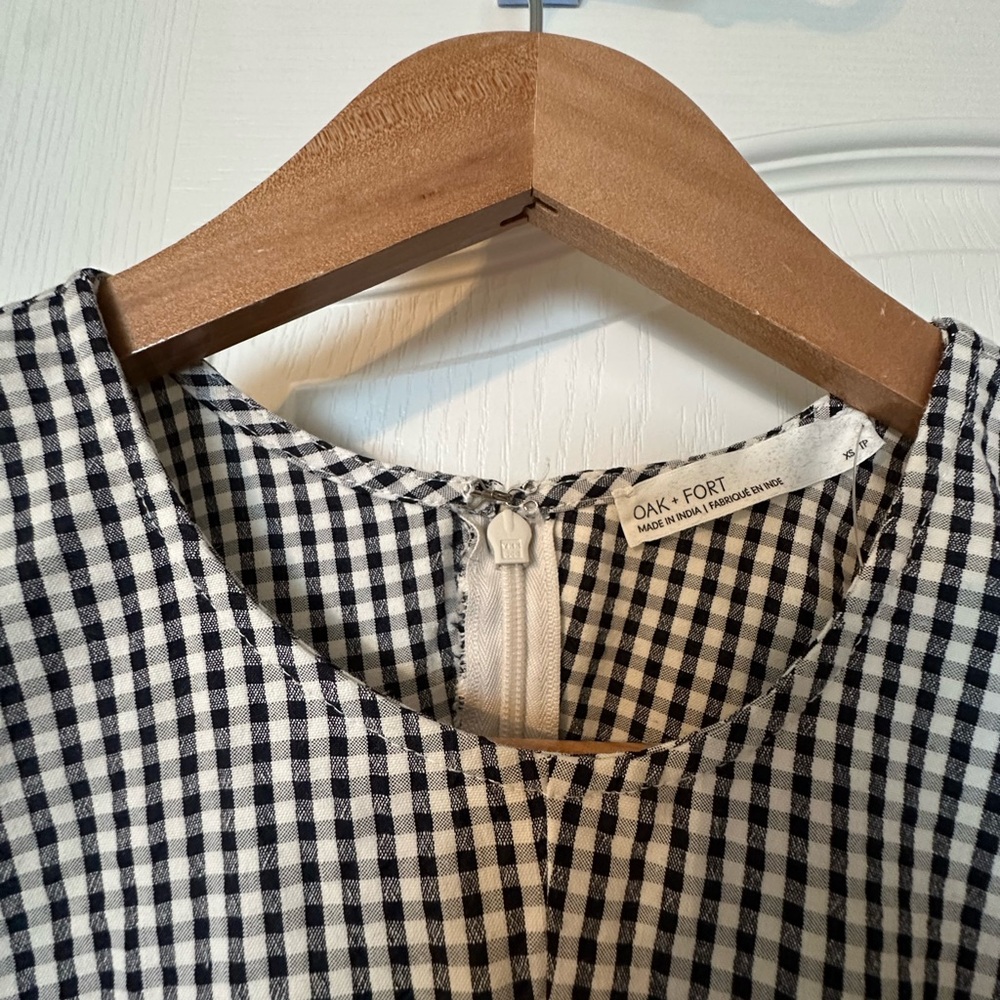 OAK + FORT Black and White Checkered Dress - Picture 2 of 5